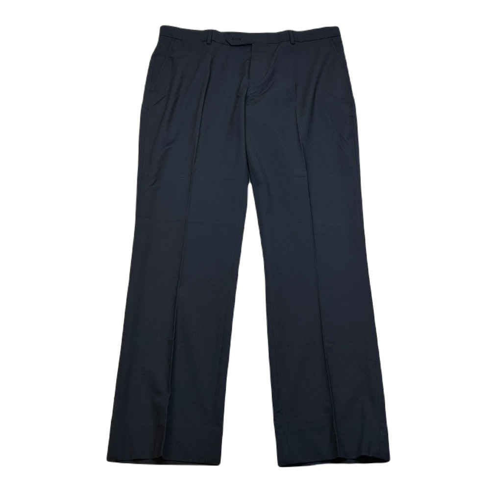 Vince Camuto Dress Pants Mens 36x29 Navy Blue Stretch‎ Pleated Front NEW